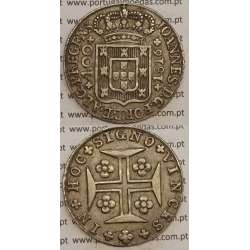 CRUZADO NOVO PRATA (480 RÉIS) 1816 (MBC+/BELA-) TERMINAR DA COROA DIFERENTE JUNTO Á CRUZ