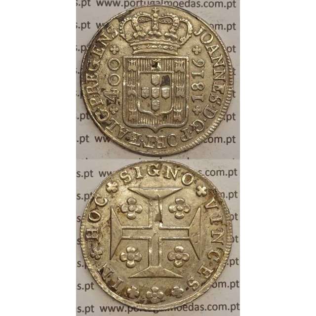 CRUZADO NOVO PRATA (480 RÉIS) 1816 (MBC+)