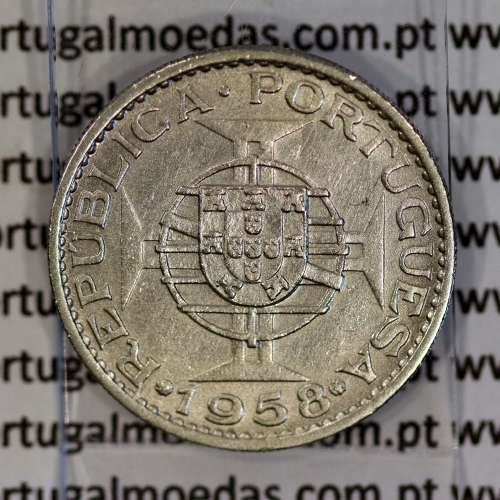 Timor coin 60 Centavos 1958 Nickel brass, ($60) centavos 1958 Former Portuguese colony of Timor, (XF), World Coins Timor KM 12