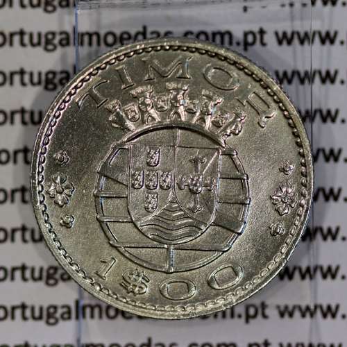 Timor 1 Escudo 1958 Alpaca, 1$00 escudo 1958 Ex-colónia Portuguesa de Timor, (Bela/Sob), World Coins Timor KM 13