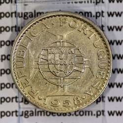 Timor 1 Escudo 1958 Alpaca, 1$00 escudo 1958 Ex-colónia Portuguesa de Timor, (MBC+), World Coins Timor KM 13