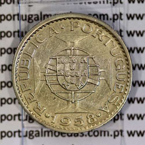 Timor 1 Escudo 1958 Alpaca, 1$00 escudo 1958 Ex-colónia Portuguesa de Timor, (MBC+), World Coins Timor KM 13