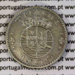 Timor coin 1 Escudo 1958 Nickel brass, (1$00) Escudo 1958 Former Portuguese colony of Timor, (VF+), World Coins Timor KM 13
