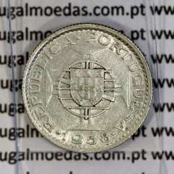 Timor, 3 Escudos 1958 Prata, 3$00 escudos 1958 Ex-colónia Portuguesa de Timor, (MBC+), World Coins Timor KM 14