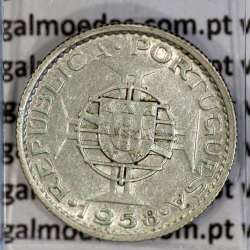 Timor 3 Escudos 1958 Prata, 3$00 escudos 1958 Ex-colónia Portuguesa de Timor, (MBC+), World Coins Timor KM 14