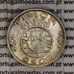 Timor coin 6 Escudos 1958 Silver, (6$00) Escudos 1958 Former Portuguese colony of Timor, (VF+), World Coins Timor KM 15