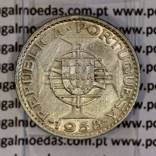 Timor 6 Escudos 1958 Prata, 6$00 escudos 1958 Ex-colónia Portuguesa de Timor, (MBC+), World Coins Timor KM 15
