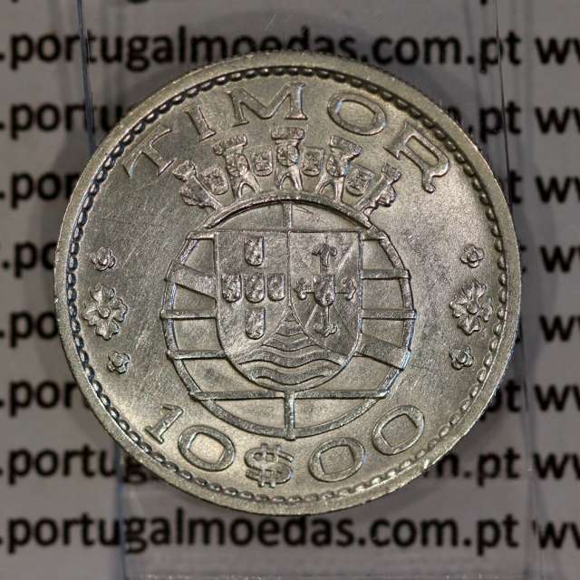 Timor coin 10 Escudos 1964 Silver, (10$00) Escudos 1964 Former Portuguese colony of Timor, (XF), World Coins Timor KM 16