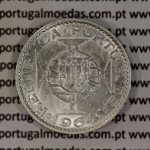 Timor coin 10 Escudos 1964 Silver, (10$00) Escudos 1964 Former Portuguese colony of Timor, (XF), World Coins Timor KM 16