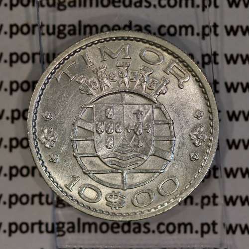 Timor coin 10 Escudos 1964 Silver, (10$00) Escudos 1964 Former Portuguese colony of Timor, (XF), World Coins Timor KM 16