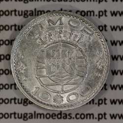 Timor coin 10 Escudos 1964 Silver, (10$00) Escudos 1964 Former Portuguese colony of Timor, (VF+), World Coins Timor KM 16