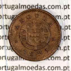 Angola coin 1 Centavo 1921 Bronze, $01 centavo Bronze 1921 from Angola Former Portuguese Colony, World Coins Angola KM 60