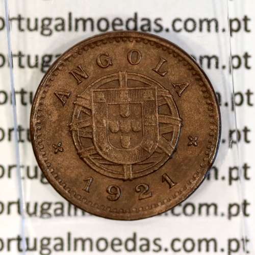 Angola 1 Centavo 1921 Bronze, $01 centavo Bronze 1921 de Angola, (MBC+/Bela-), Ex-Colónia Portuguesa, World Coins Angola KM 60
