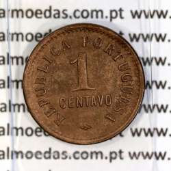 Angola coin 1 Centavo 1921 Bronze, $01 centavo Bronze 1921 from Angola Former Portuguese Colony, World Coins Angola KM 60