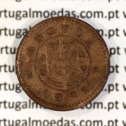 Angola 1 Centavo 1921 Bronze, $01 centavo Bronze 1921 de Angola, (MBC+/Bela-), Ex-Colónia Portuguesa, World Coins Angola KM 60