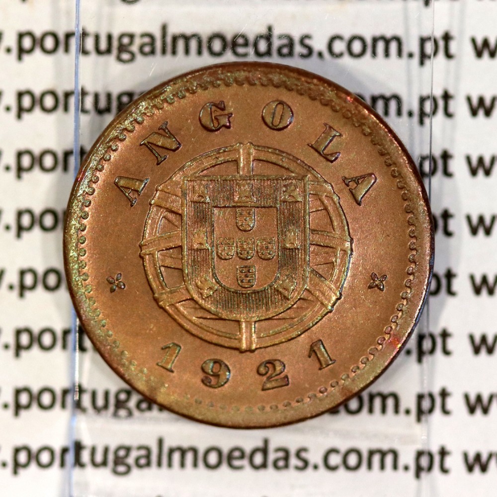 Angola 2 Centavos 1921 Bronze, $2 dois centavos 1921 bronze Angola Ex-Colónia Portuguesa, (Bela+), World Coins Angola KM 61