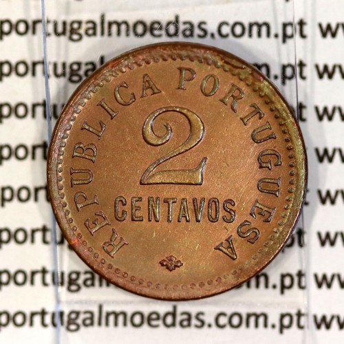 Angola 2 Centavos 1921 Bronze, $2 dois centavos 1921 bronze Angola Ex-Colónia Portuguesa, (Bela+), World Coins Angola KM 61