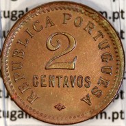 Angola 2 Centavos 1921 Bronze, $2 dois centavos 1921 bronze Angola Ex-Colónia Portuguesa, (Bela+), World Coins Angola KM 61