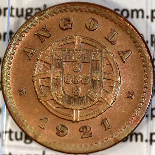 Angola 2 Centavos 1921 Bronze, $2 dois centavos 1921 bronze Angola Ex-Colónia Portuguesa, (Bela+), World Coins Angola KM 61