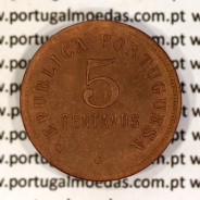 Angola coin 5 Centavos 1922 Bronze, $05 centavos Bronze 1922 from Angola Former Portuguese Colony, World Coins Angola KM 62