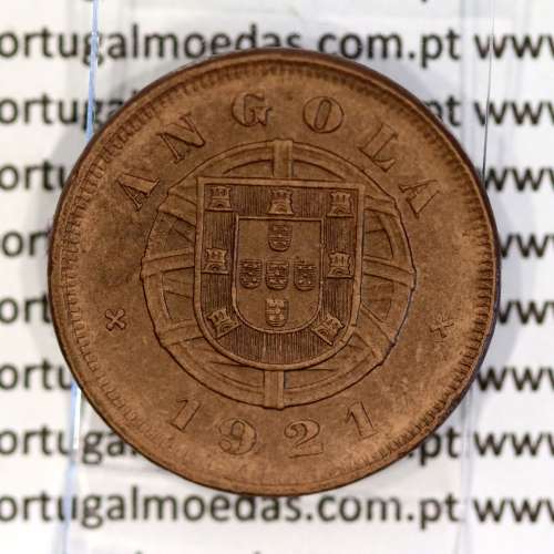 Angola 5 Centavos 1921 Bronze, $05 cinco centavos 1921 Angola Ex-Colónia Portuguesa, (Bela), World Coins Angola KM 62