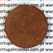 Angola coin 5 Centavos 1922 Bronze, $05 centavos Bronze 1922 from Angola Former Portuguese Colony, World Coins Angola KM 62