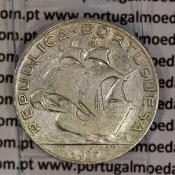 5 escudos 1937 Prata, 5$00 Escudos 1937 prata da Republica Portuguesa, (BC+/MBC) World Coins Portugal KM 581