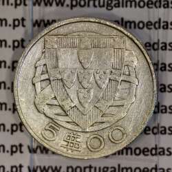 5 escudos 1937 Prata, 5$00 Escudos 1937 prata da Republica Portuguesa, (BC+/MBC) World Coins Portugal KM 581