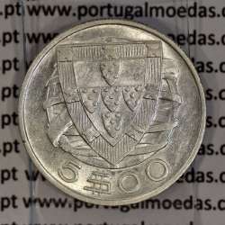 5 escudos 1933, 5$00 escudos 1933 Prata da República Portuguesa, (MBC+/Bela-), World Coins Portugal KM 581
