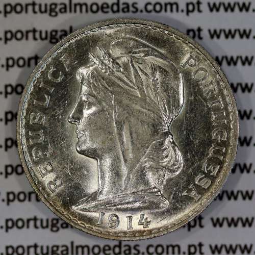 Portuguese silver coin 50 centavos 1914, $50 centavos1914 silver of Portuguese Republic, (Xf+/UNC), World Coins Portugal KM 561