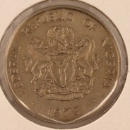 Nigéria 10 Kobo 1973 Copper-nickel, (VF), World Coins Nigeria KM 10.1