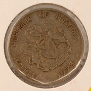 Nigéria 10 kobo 1973 Cupro Niquel, (MBC), World Coins Nigeria KM 10.1