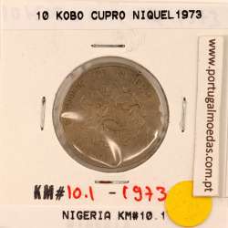 Nigéria 10 kobo 1973 Cupro Niquel, (MBC), World Coins Nigeria KM 10.1
