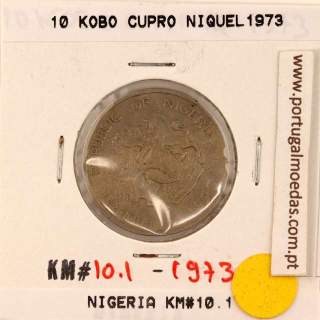 Nigéria 10 Kobo 1973 Copper-nickel, (VF), World Coins Nigeria KM 10.1