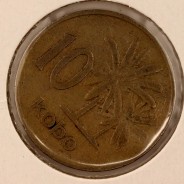 Nigéria 10 kobo 1973 Cupro Niquel, (MBC), World Coins Nigeria KM 10.1