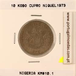 Nigéria 10 kobo 1973 Cupro Niquel, (BC), World Coins Nigeria KM 10.1