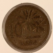 Nigéria 10 Kobo 1973 Copper-nickel, (Fine), World Coins Nigeria KM#10.1
