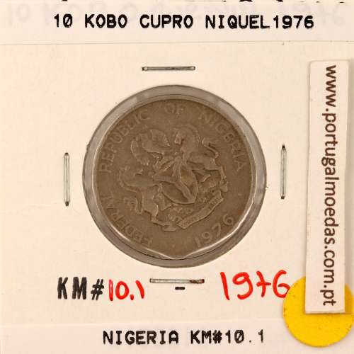 Nigéria 10 Kobo 1976Copper-nickel, (VF), World Coins Nigeria KM 10.1