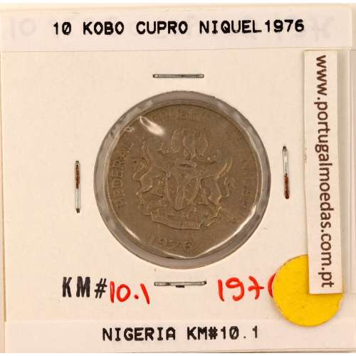 Nigéria 10 kobo 1976 Cupro Niquel, (MBC), World Coins Nigeria KM 10.1