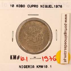 Nigéria 10 kobo 1976 Cupro Niquel, (Bela), World Coins Nigeria KM 10.1