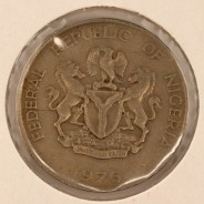 Nigéria 10 kobo 1976 Cupro Niquel, (MBC), World Coins Nigeria KM 10.1