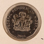 Nigéria 50 kobo 2006 Aço Niquel, (Soberba), World Coins Nigeria KM 13.3
