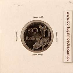 Nigéria 50 kobo 2006 Aço Niquel, (Soberba), World Coins Nigeria KM 13.3