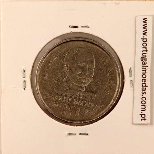 Nigéria 1 Naira 1991 Cupro Niquel, (MBC), World Coins Nigeria KM 14