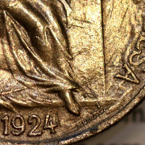 50 Centavos 1924 Bronze-Alumínio, com características inéditas possivelmente única conhecida. (Bela/Soberba)