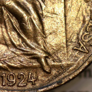 50 Centavos 1924 Bronze-Alumínio, com características inéditas possivelmente única conhecida. (Bela/Soberba)