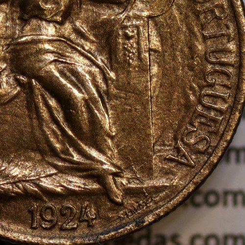 50 Centavos 1924 Bronze-Alumínio, com características inéditas possivelmente única conhecida. (Bela/Soberba)