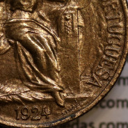 50 Centavos 1924 Bronze-Alumínio, com características inéditas possivelmente única conhecida. (Bela/Soberba)