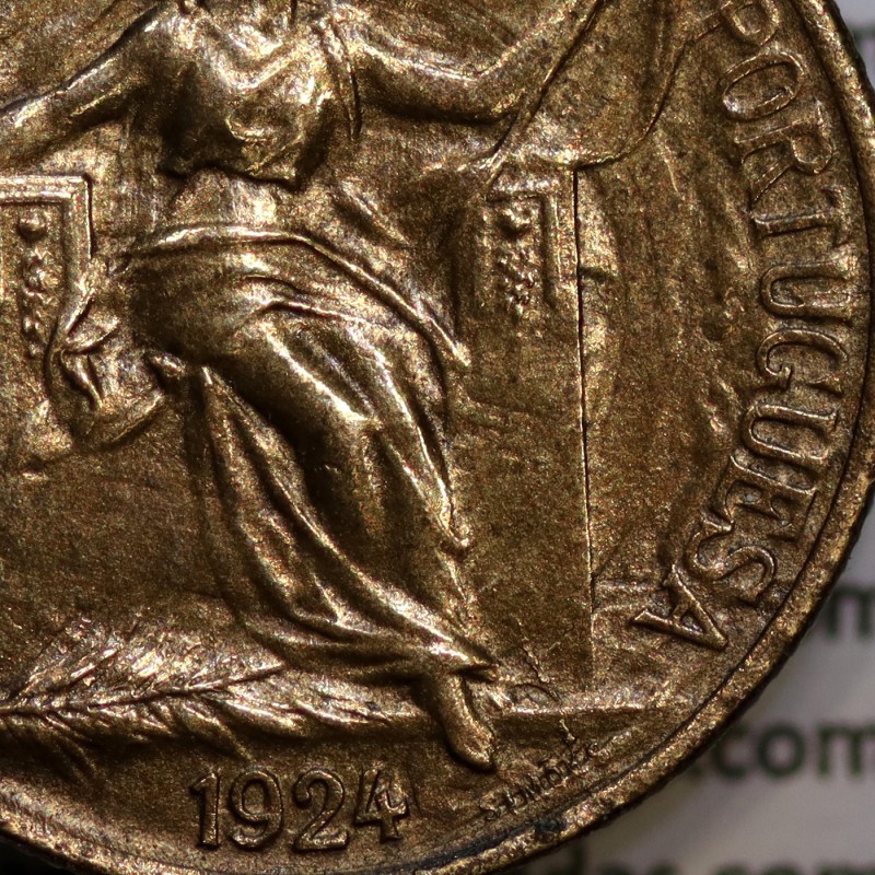 50 Centavos 1924 Bronze-Alumínio, com características inéditas possivelmente única conhecida. (Bela/Soberba)