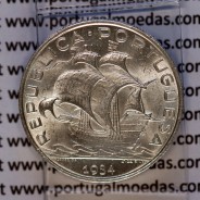 5 escudos 1934 prata, 5$00 escudos 1934 prata da República Portuguesa, (Soberba), World Coins Portugal KM 581